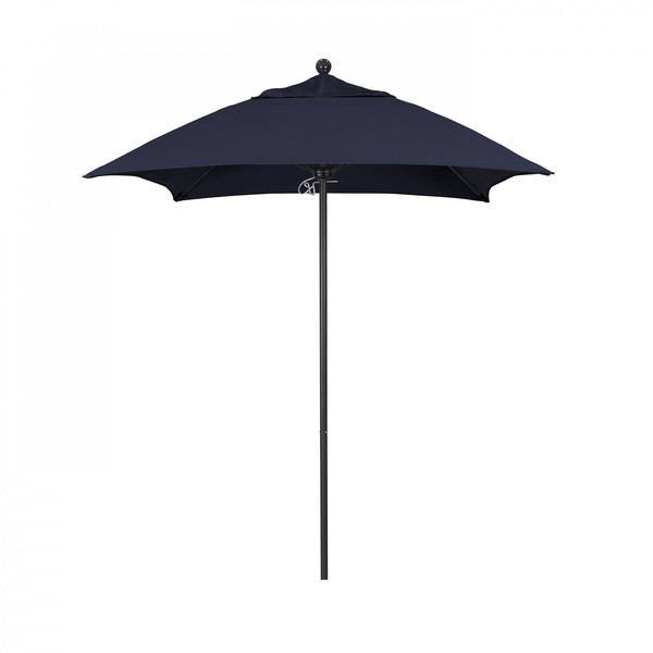 California Umbrella 6' Black Aluminum Market Patio Umbrella, Sunbrella Navy 194061334102